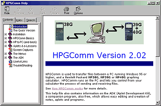 HPGComm help file